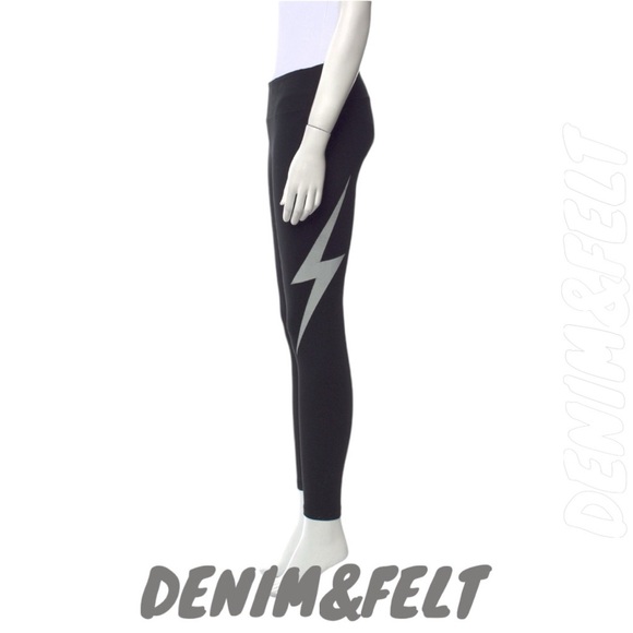 AVIATOR NATION BOLT FULL LENGTH LEGGINGS | Black/Silver | PRELOVED!!🖤⚡️ - Picture 11 of 13